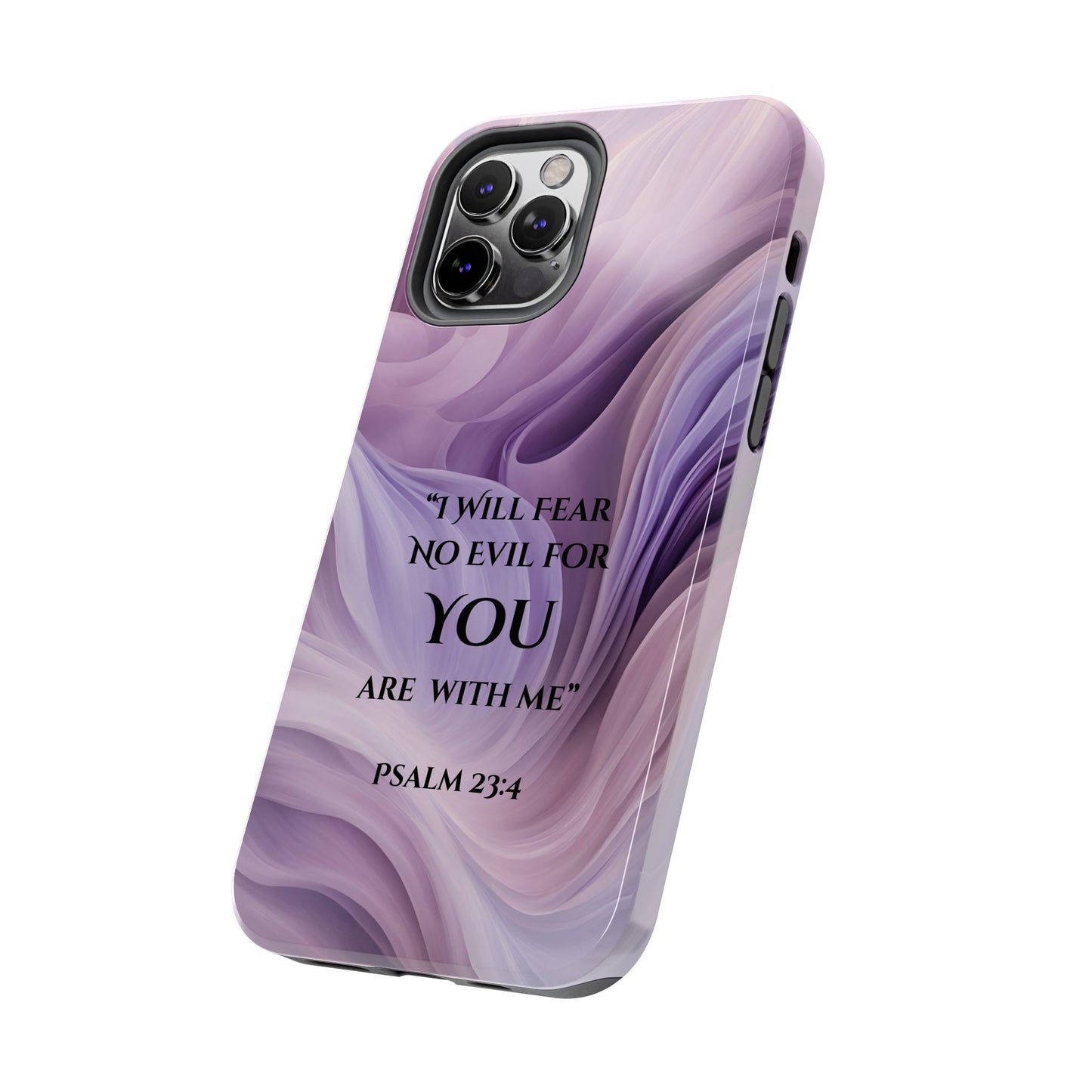 Swirl Tough Phone Case with Scripture, Protective Cellphone Cover, Fear No Evil Case, Vibrant Phone Case, Christian Phone Case