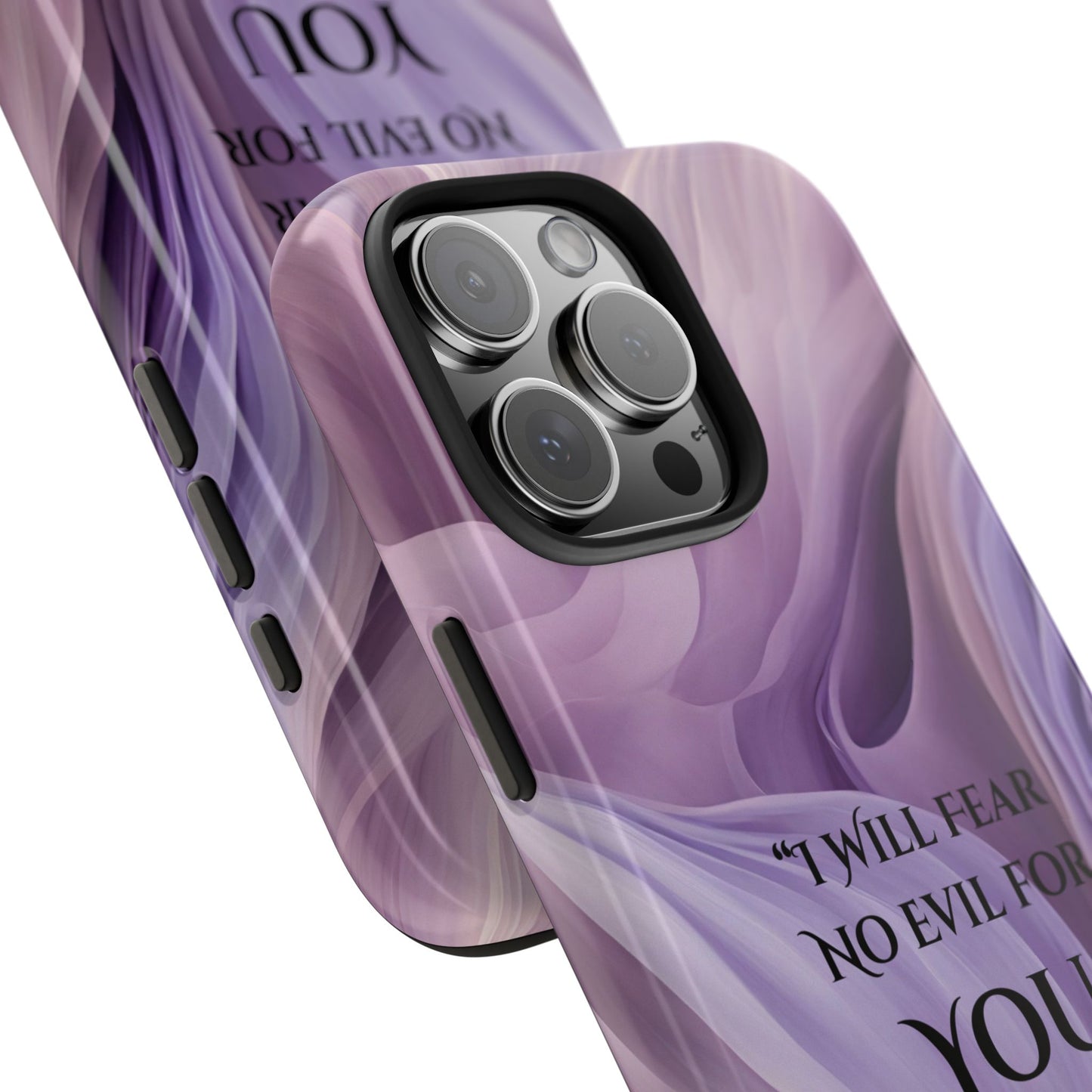 Swirl Tough Phone Case with Scripture, Protective Cellphone Cover, Fear No Evil Case, Vibrant Phone Case, Christian Phone Case