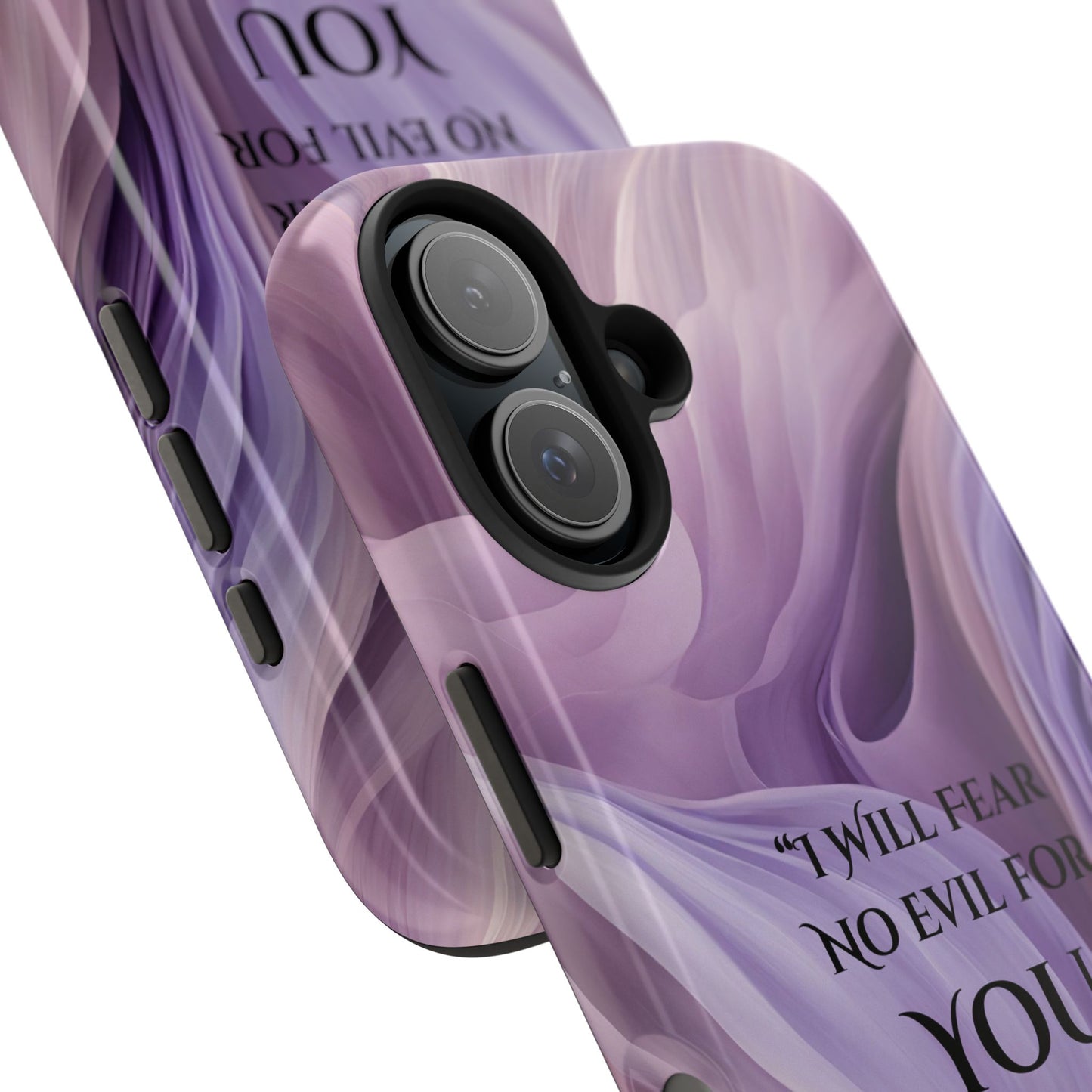Swirl Tough Phone Case with Scripture, Protective Cellphone Cover, Fear No Evil Case, Vibrant Phone Case, Christian Phone Case