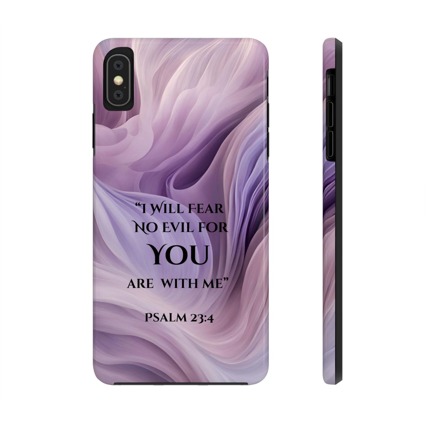 Swirl Tough Phone Case with Scripture, Protective Cellphone Cover, Fear No Evil Case, Vibrant Phone Case, Christian Phone Case