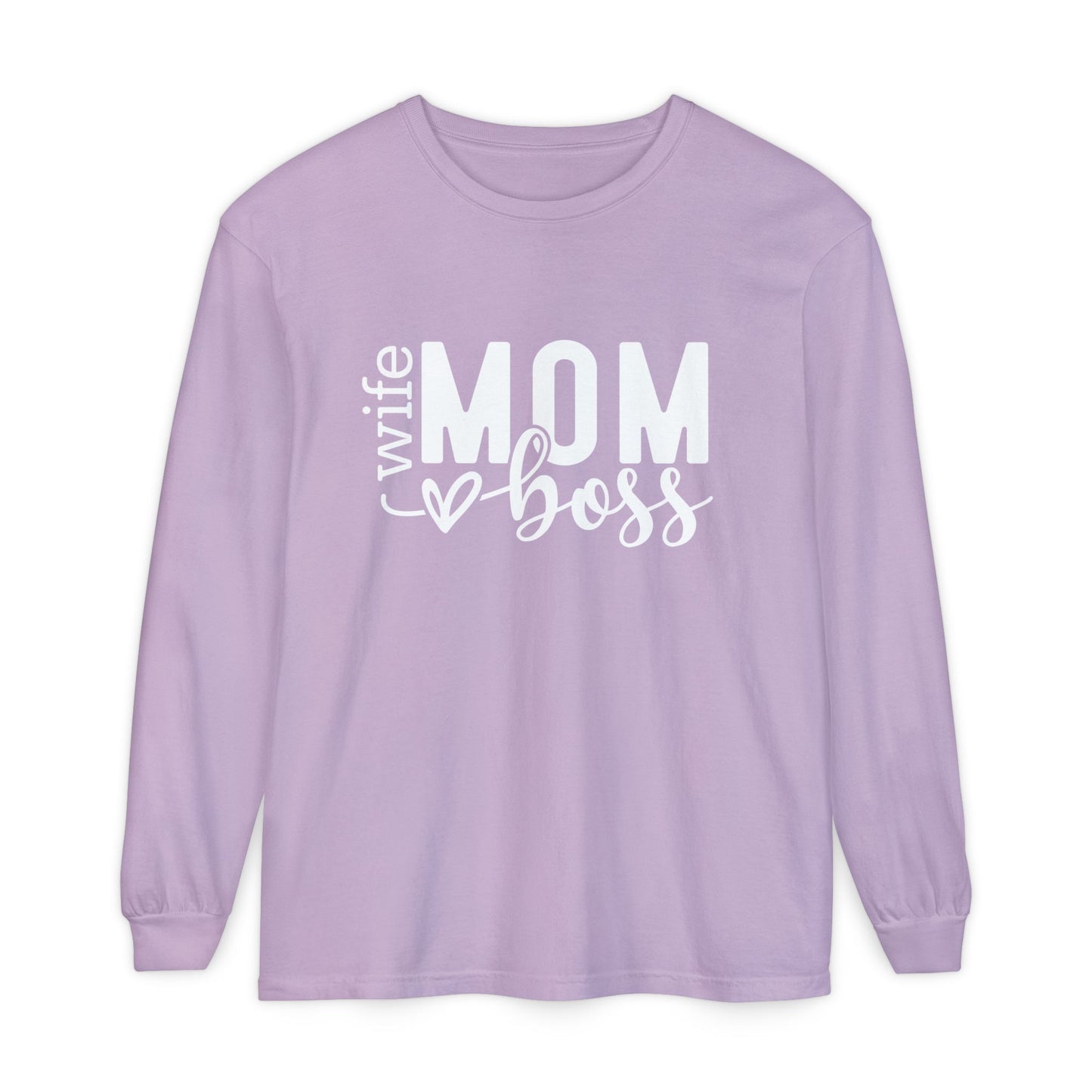 Mother's Day Unisex Long Sleeve T-Shirt - 'Wife, Mom, Boss' Lettering - Heavenly Treasures