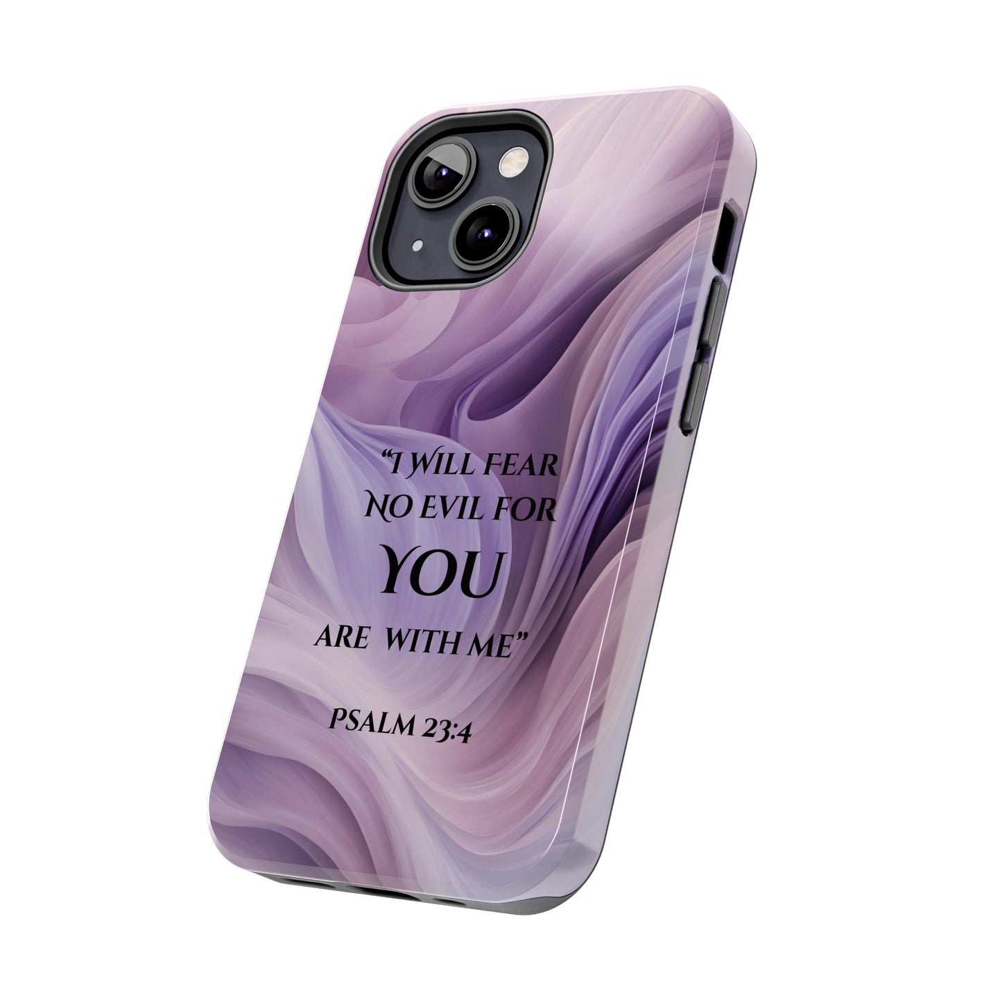 Swirl Tough Phone Case with Scripture, Protective Cellphone Cover, Fear No Evil Case, Vibrant Phone Case, Christian Phone Case
