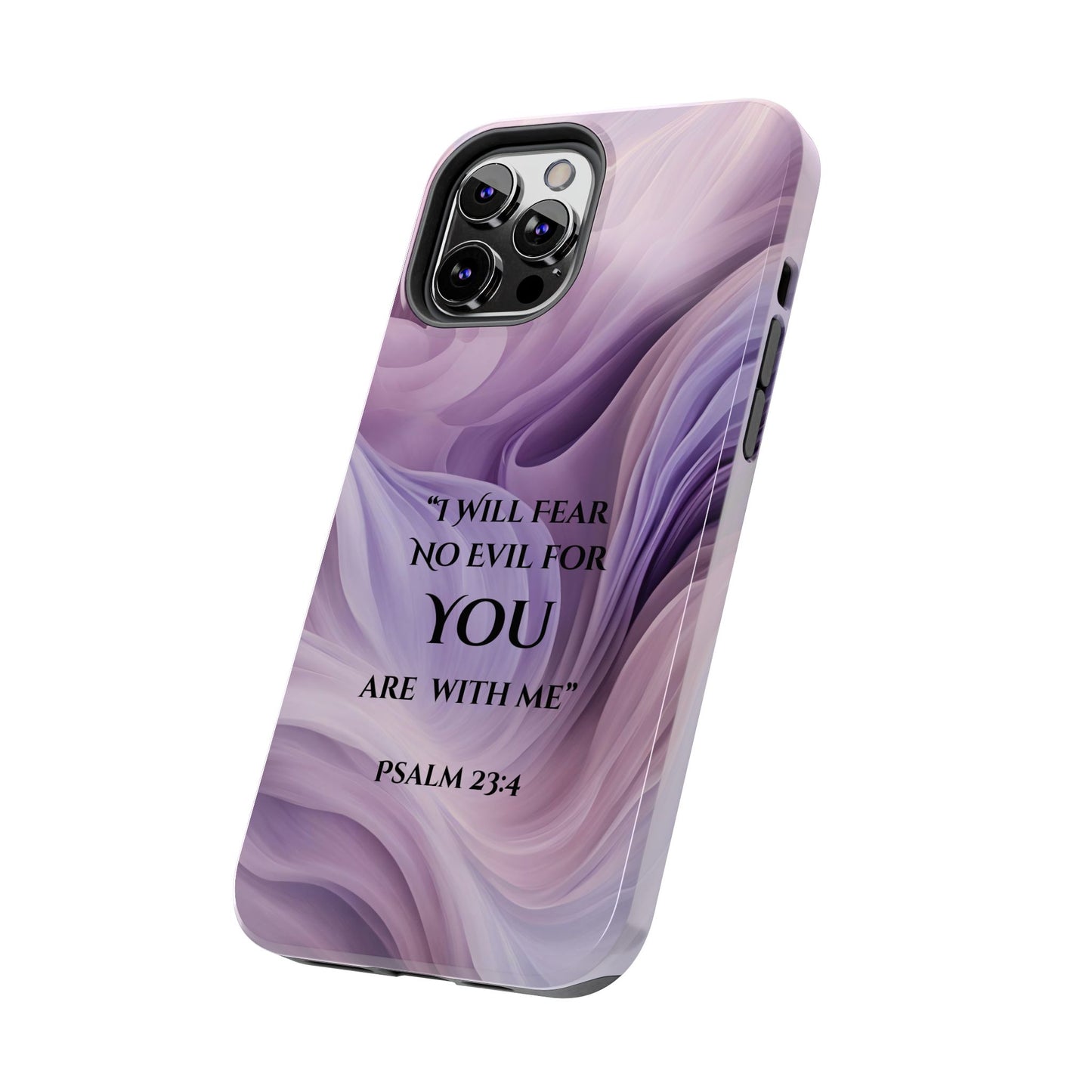 Swirl Tough Phone Case with Scripture, Protective Cellphone Cover, Fear No Evil Case, Vibrant Phone Case, Christian Phone Case