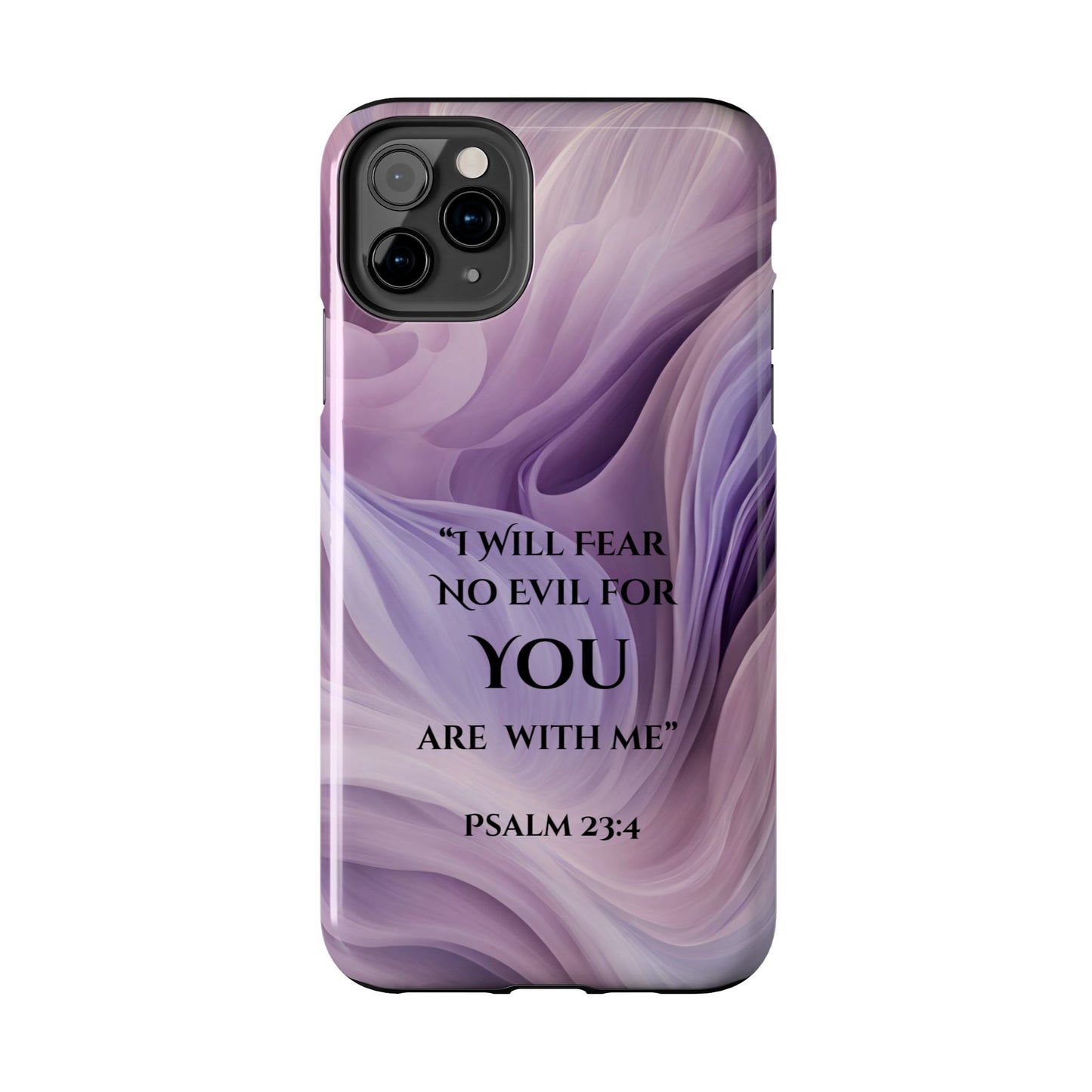 Swirl Tough Phone Case with Scripture, Protective Cellphone Cover, Fear No Evil Case, Vibrant Phone Case, Christian Phone Case