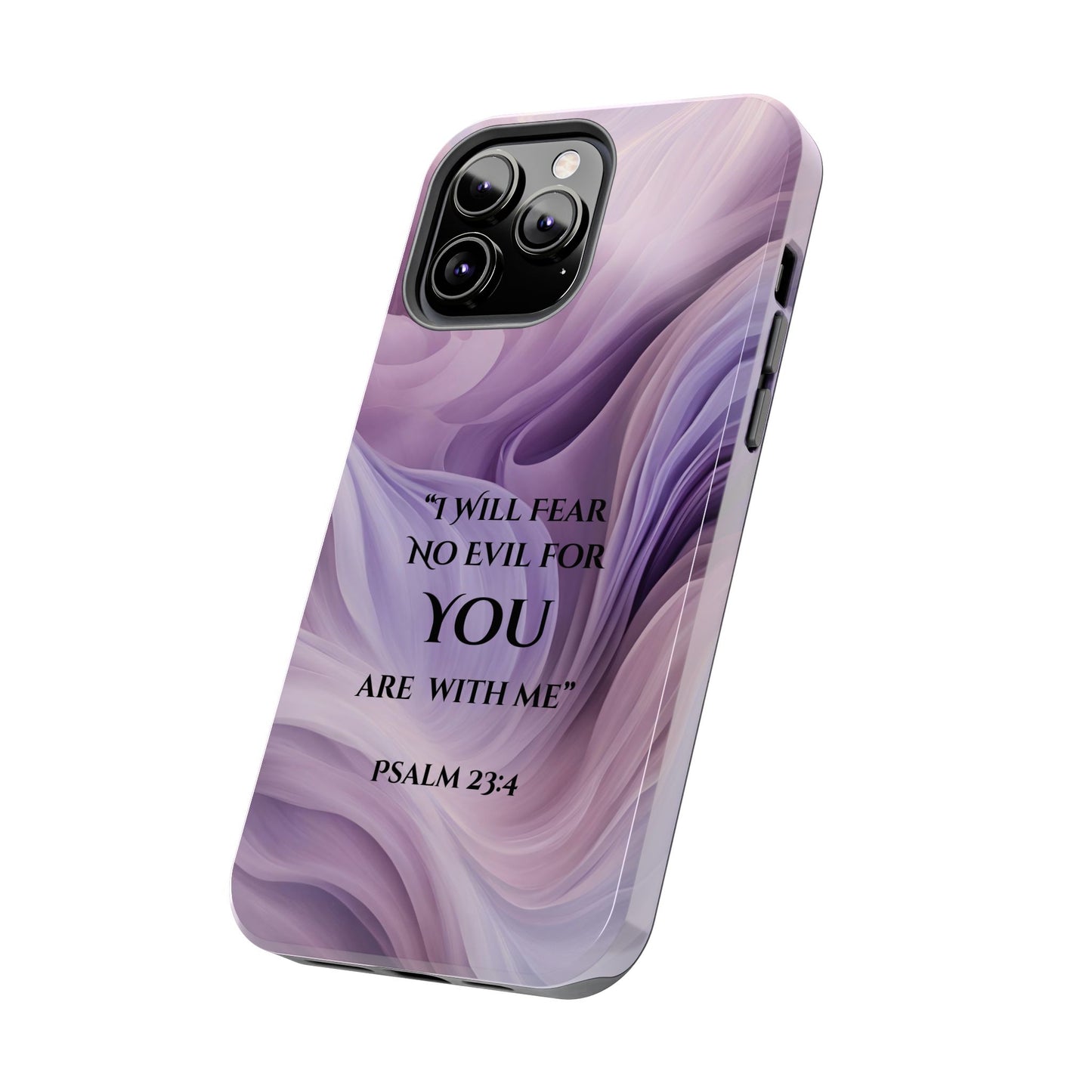 Swirl Tough Phone Case with Scripture, Protective Cellphone Cover, Fear No Evil Case, Vibrant Phone Case, Christian Phone Case