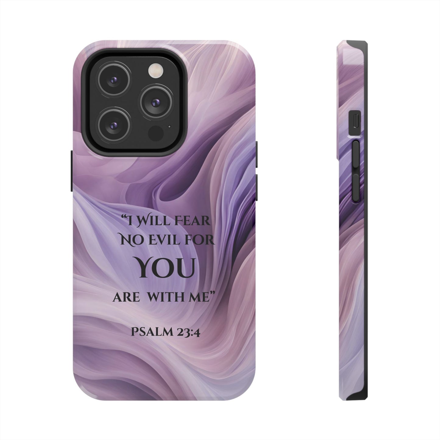 Swirl Tough Phone Case with Scripture, Protective Cellphone Cover, Fear No Evil Case, Vibrant Phone Case, Christian Phone Case