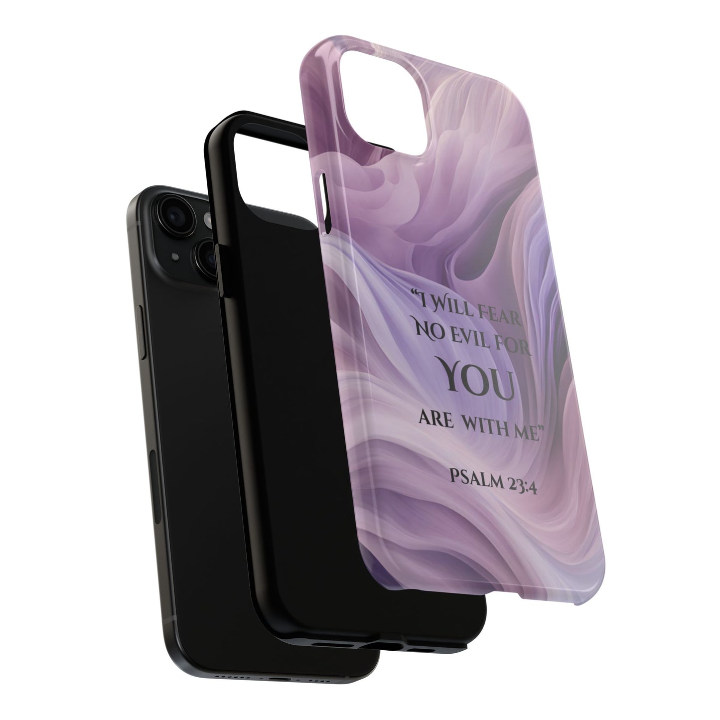 Swirl Tough Phone Case with Scripture, Protective Cellphone Cover, Fear No Evil Case, Vibrant Phone Case, Christian Phone Case
