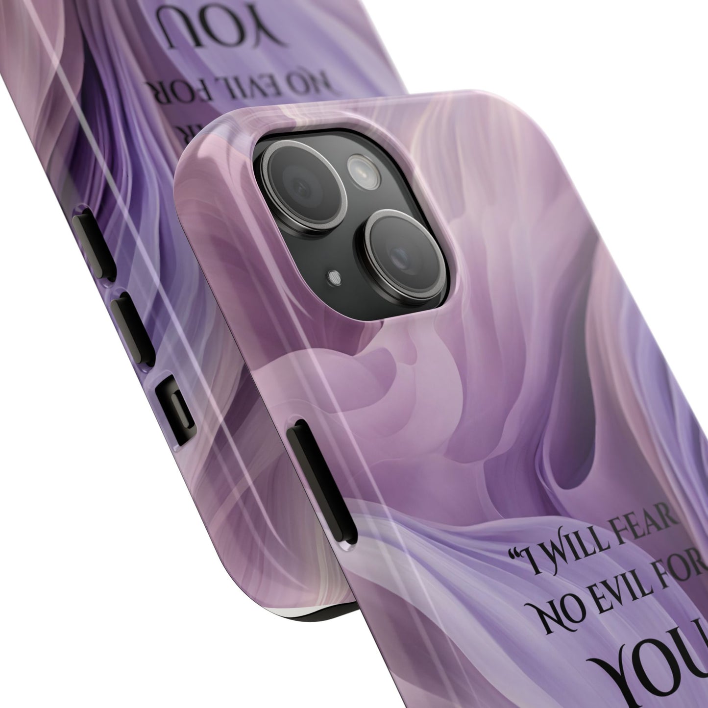 Swirl Tough Phone Case with Scripture, Protective Cellphone Cover, Fear No Evil Case, Vibrant Phone Case, Christian Phone Case