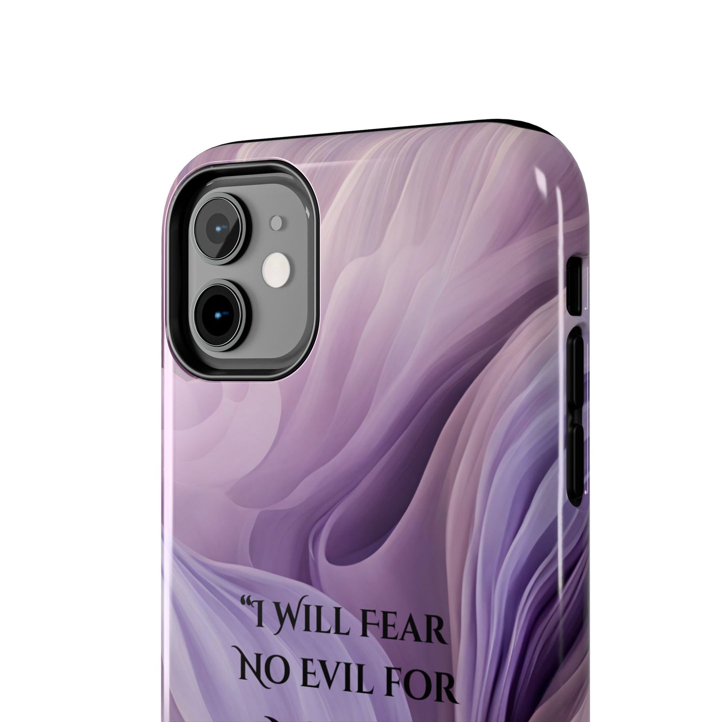 Swirl Tough Phone Case with Scripture, Protective Cellphone Cover, Fear No Evil Case, Vibrant Phone Case, Christian Phone Case