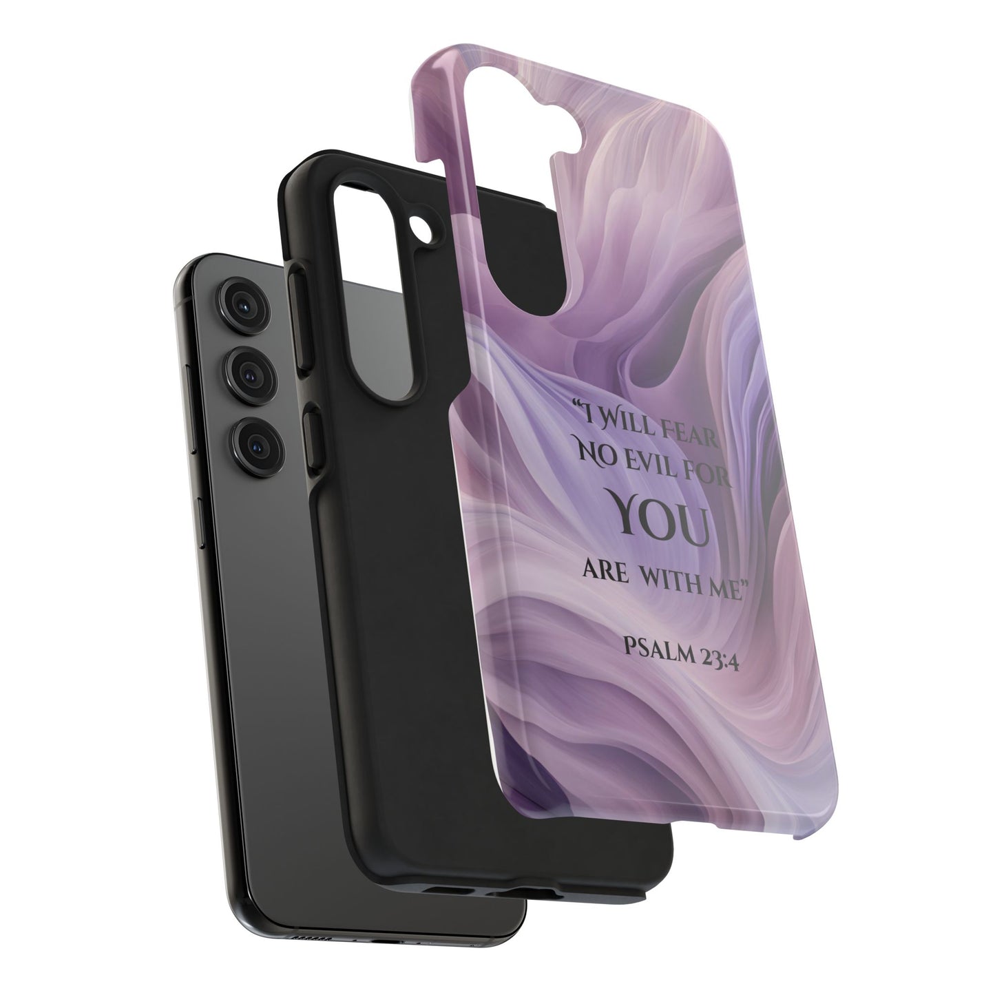 Swirl Tough Phone Case with Scripture, Protective Cellphone Cover, Fear No Evil Case, Vibrant Phone Case, Christian Phone Case
