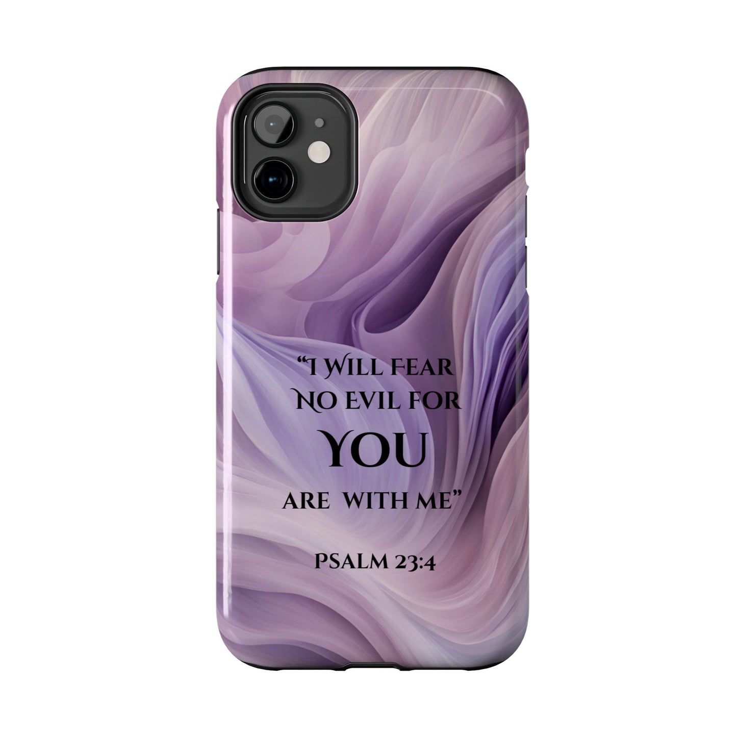 Swirl Tough Phone Case with Scripture, Protective Cellphone Cover, Fear No Evil Case, Vibrant Phone Case, Christian Phone Case