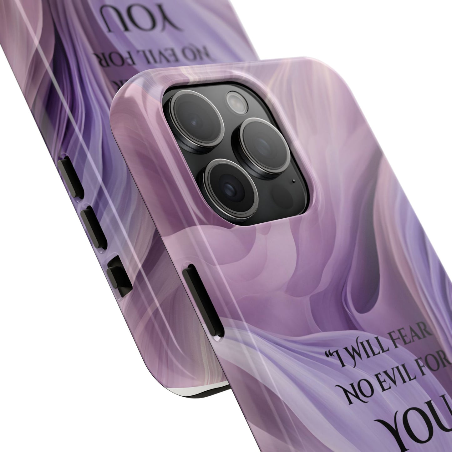 Swirl Tough Phone Case with Scripture, Protective Cellphone Cover, Fear No Evil Case, Vibrant Phone Case, Christian Phone Case