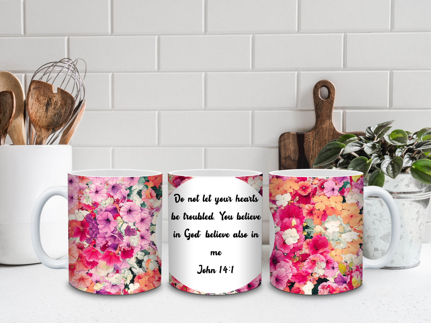 "Let Not Your Heart Be Troubled" Coffee Mug – John 14:1 - Heavenly Treasures