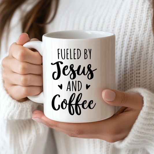 Charming "Fueled by Jesus and Coffee" mug - Heavenly Treasures