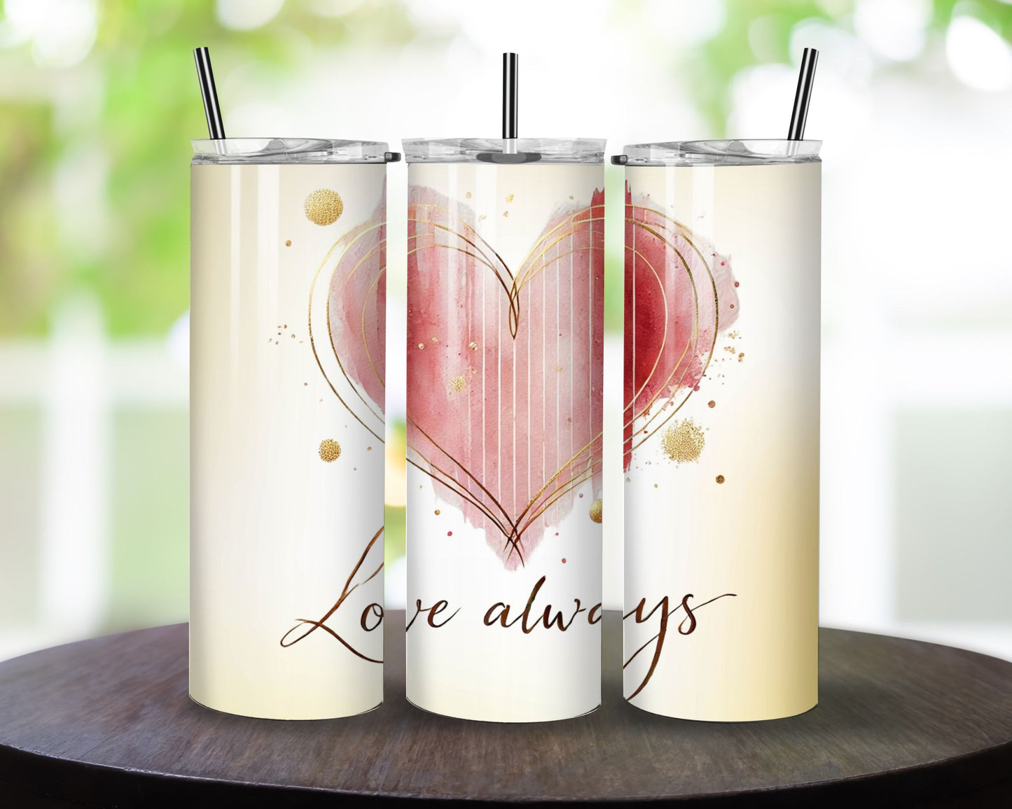 "Love Always" Valentine's Day Tumbler (Light Pink)