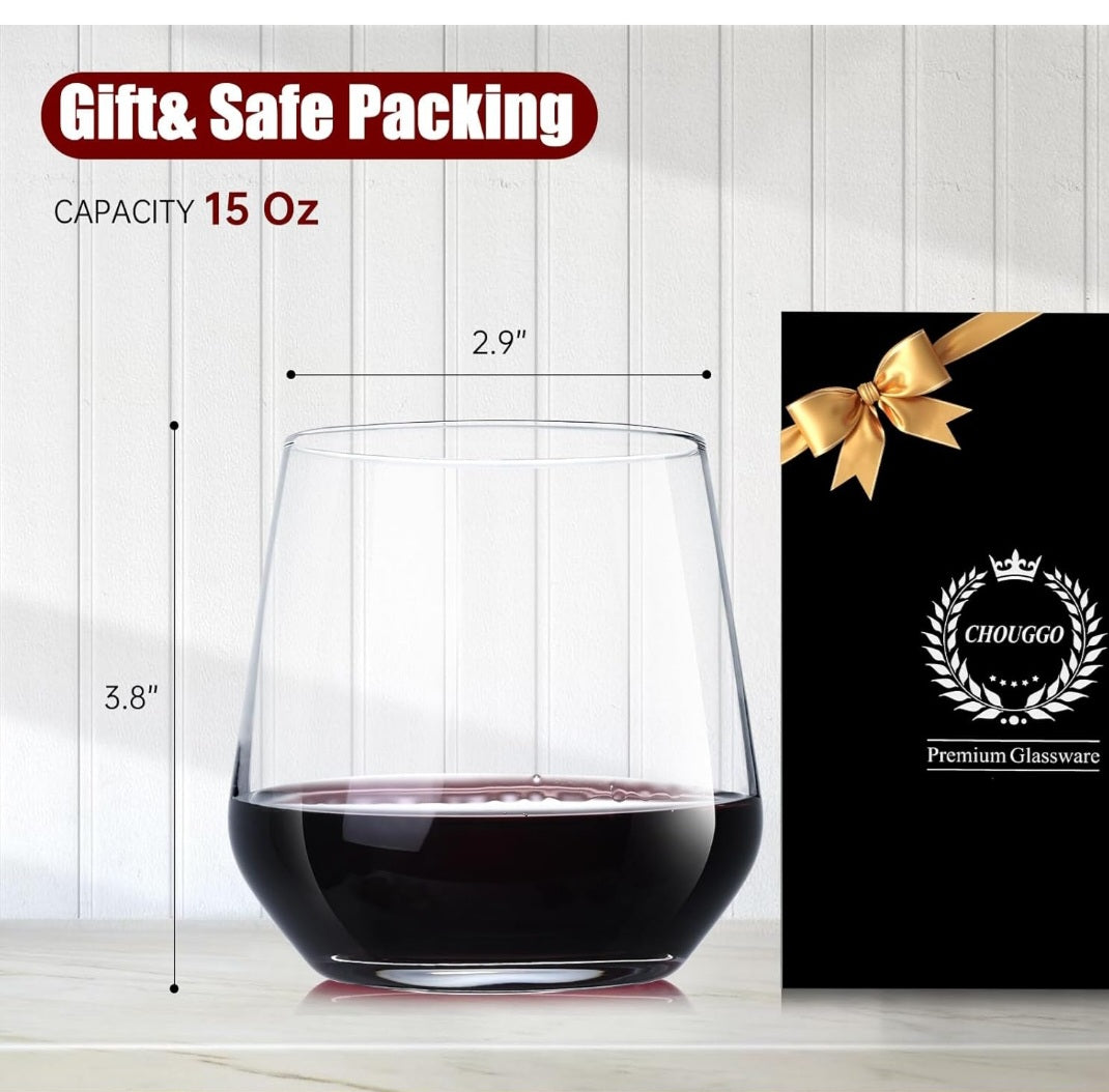 6-Piece Stemless Set of our Beautiful Calvary Mountain Wine Glasses - Heavenly Treasures