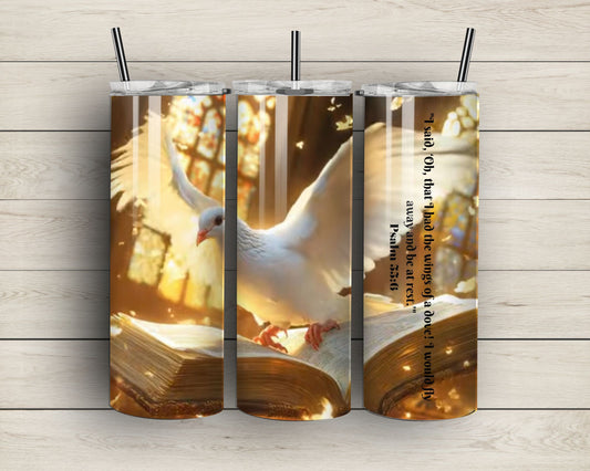 "Wings of Peace Tumbler – Psalm 55:6" - Heavenly Treasures